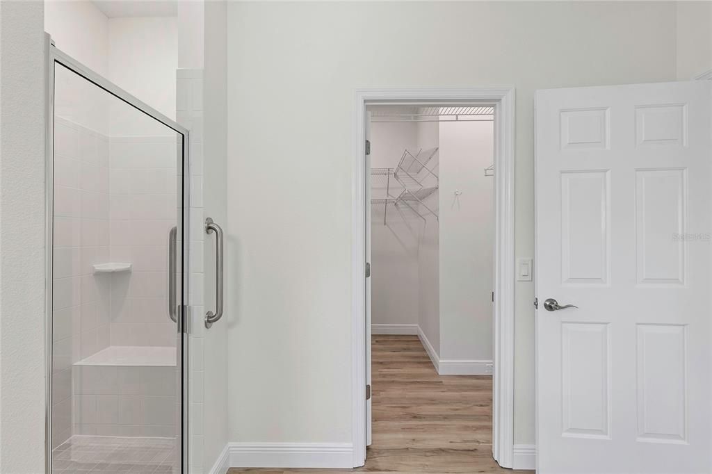 Left Walk-in Shower, Straight is Walk-in Closet