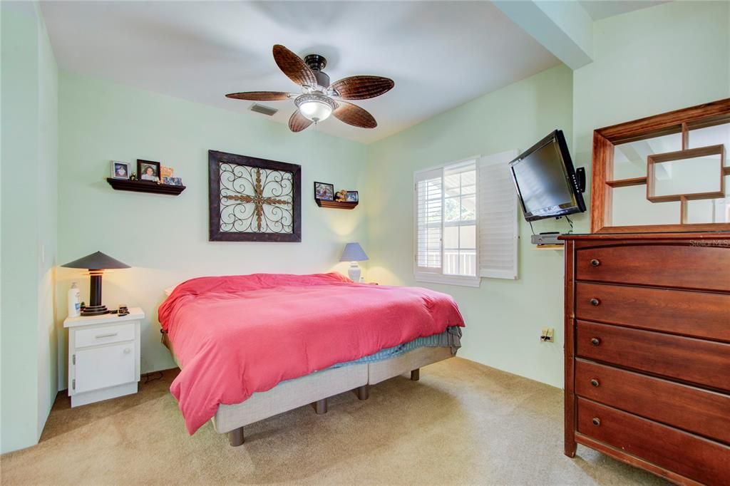 master bedroom viewed from master bath doorway