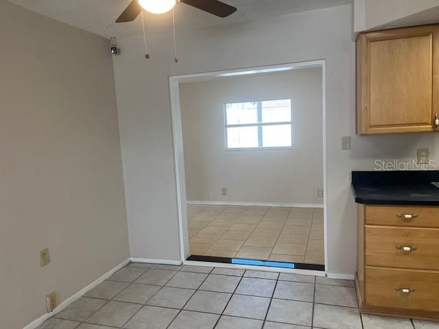 Dining area leads to breakfast nook