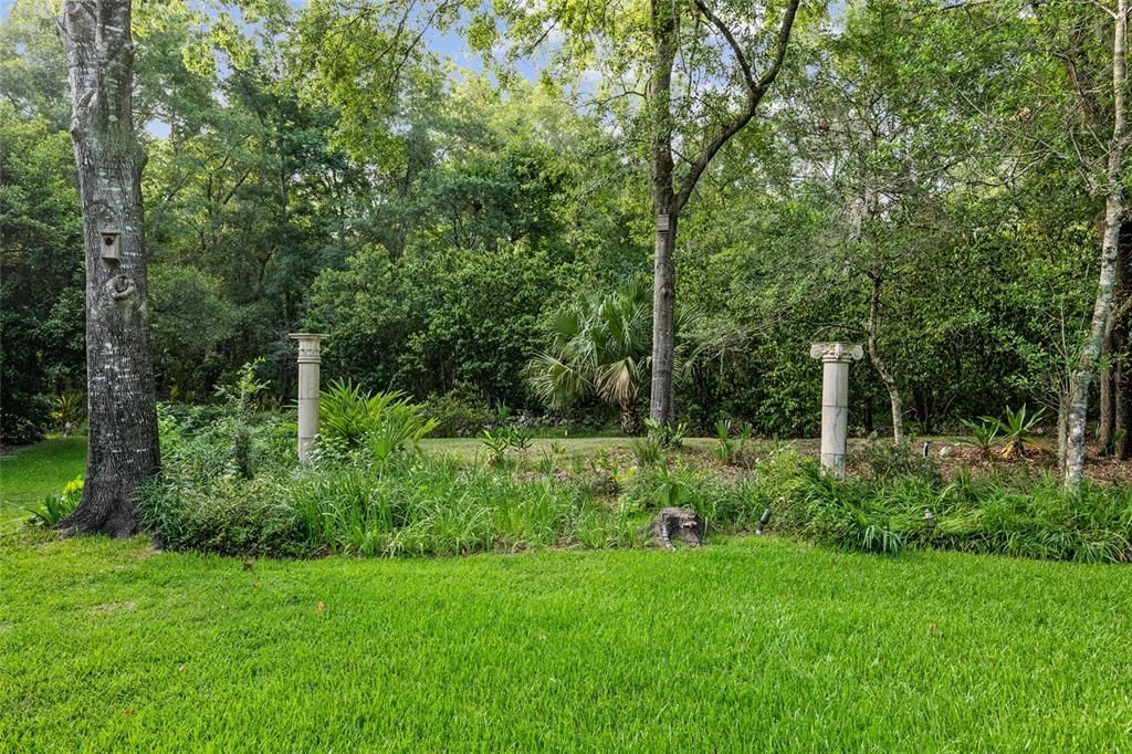 from pool looking north to backyard