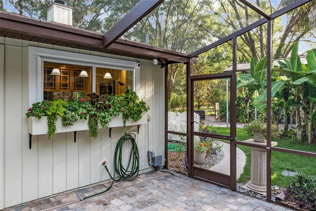 Planter boxes outside kitchen