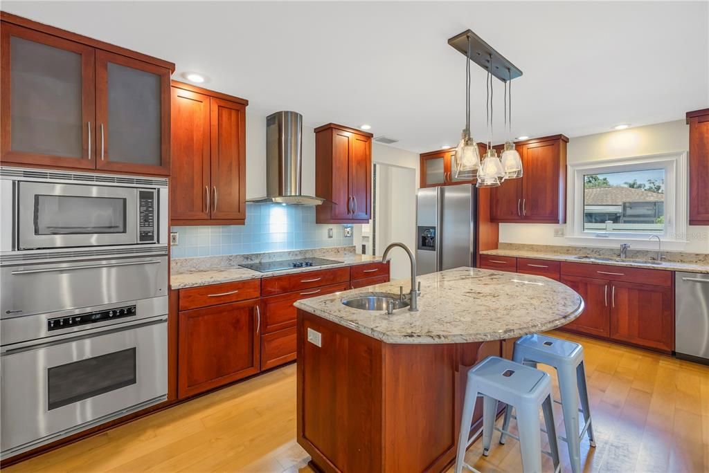 Spacious kitchen with center island