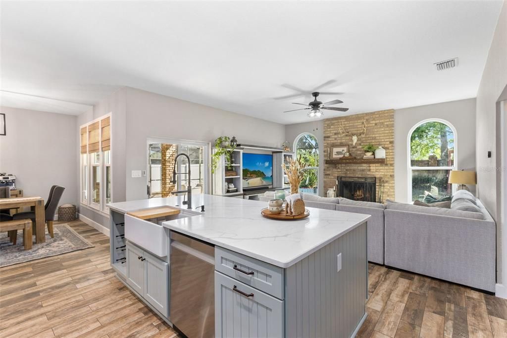 Kitchen and Family Room View