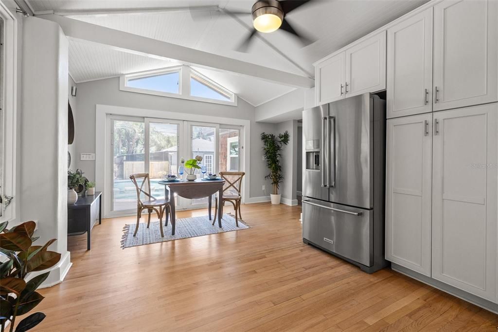 View of the dining room from the kitchen