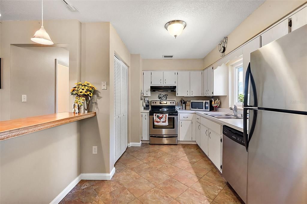 kitchen has room for bar stools