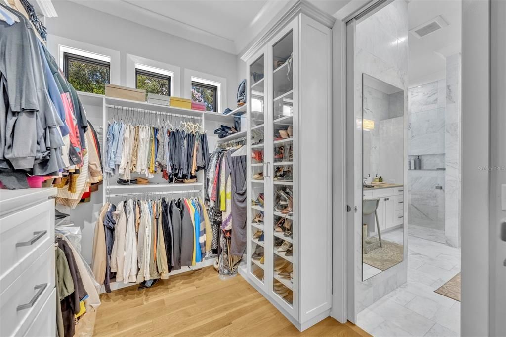 Custom-built primary closet