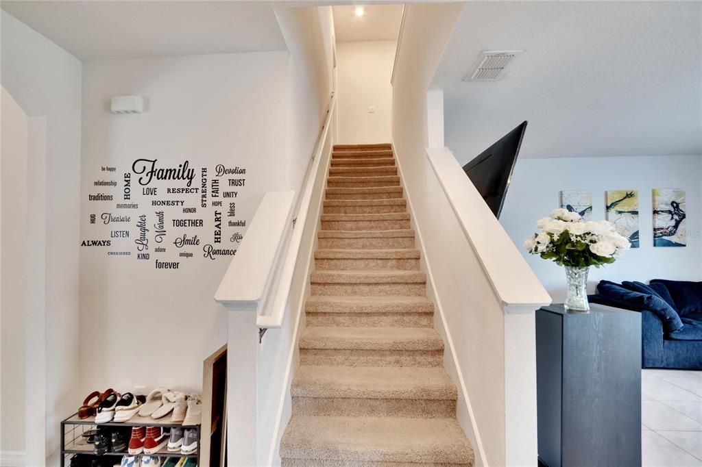 Upstairs Primary Bedroom with bath and 3 guest bedrooms and one guest bathroom