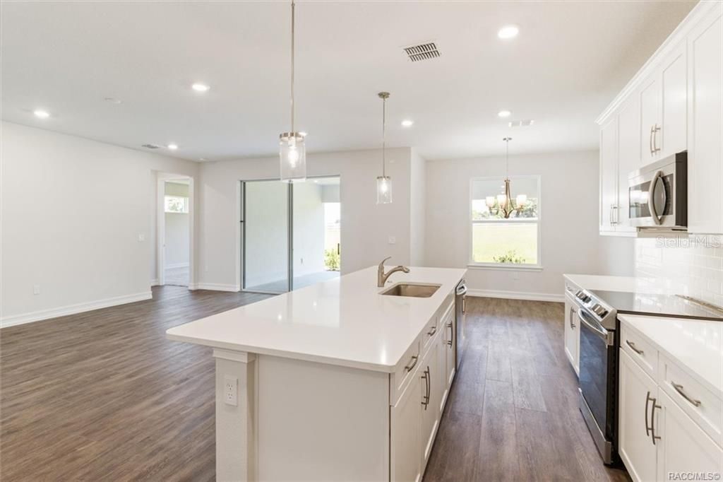 View from the kitchen to the living room