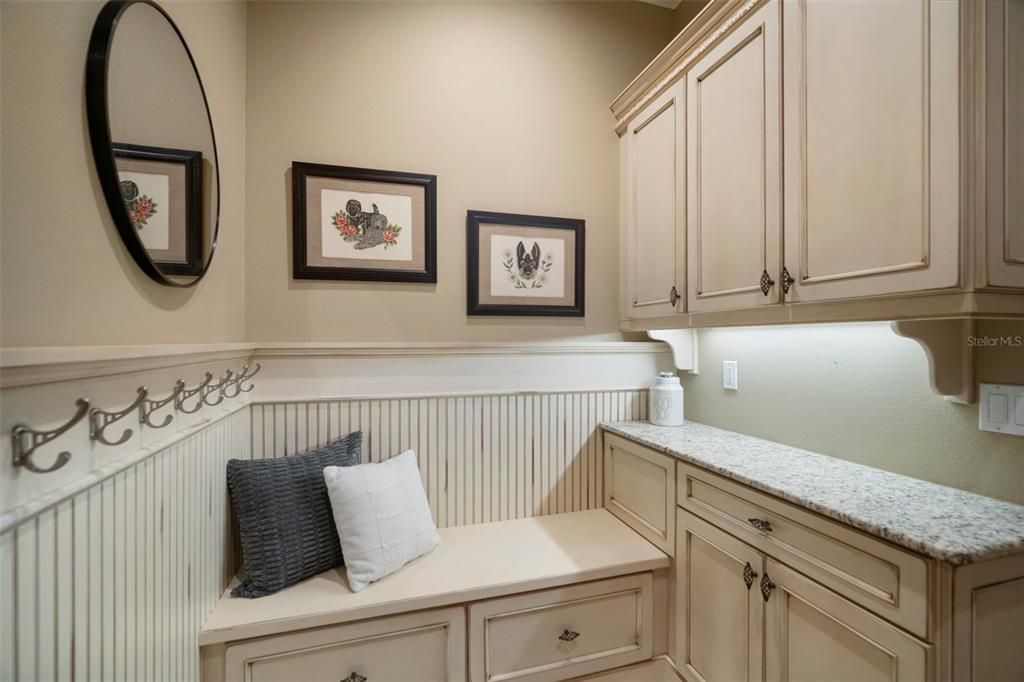 Hall nook and mud room