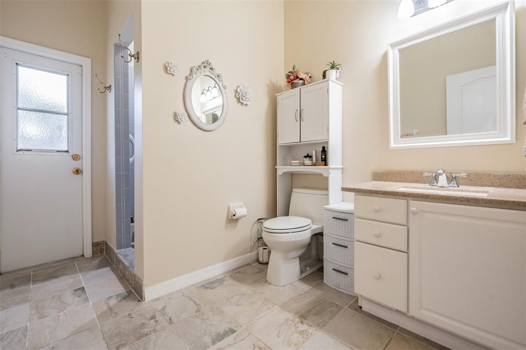 Guest bath 2 at rear of home with lanai access