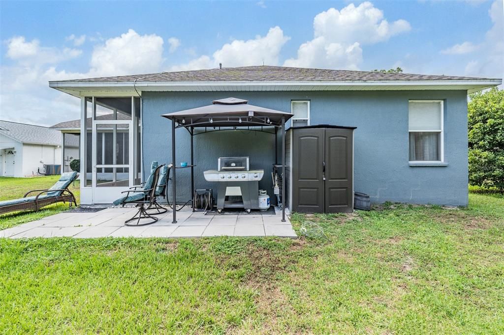 OPEN Back Patio with Grill Gazebo and room to lounge & relax