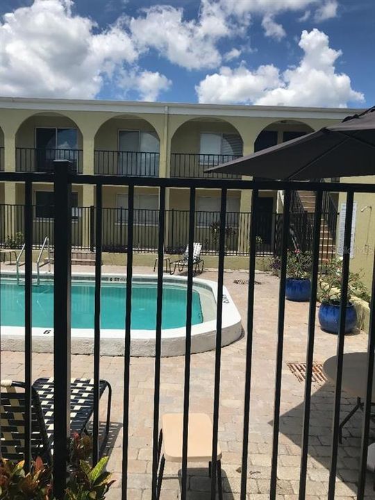 New railing in the pool area