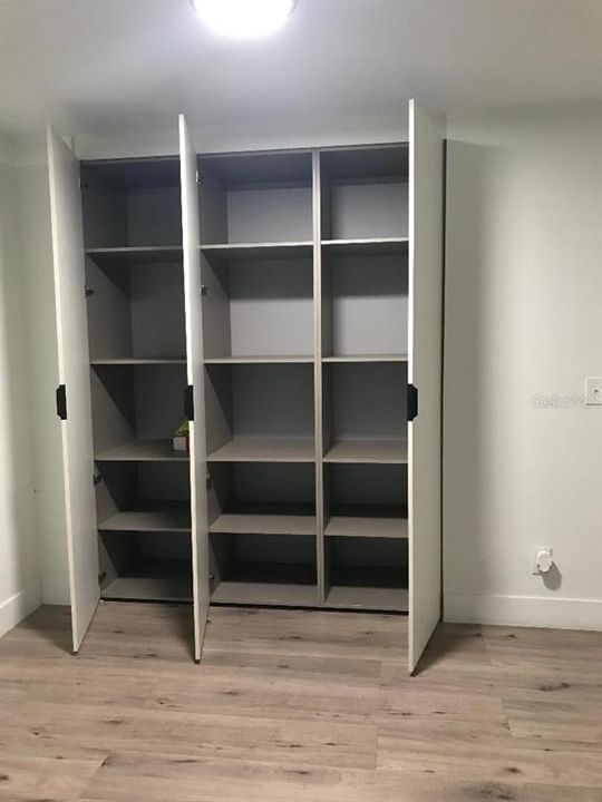 Closet space in combo dining-living room.closed