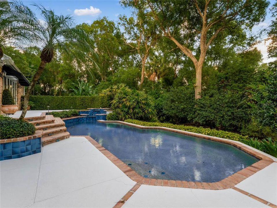 Pool with multi level fountain.