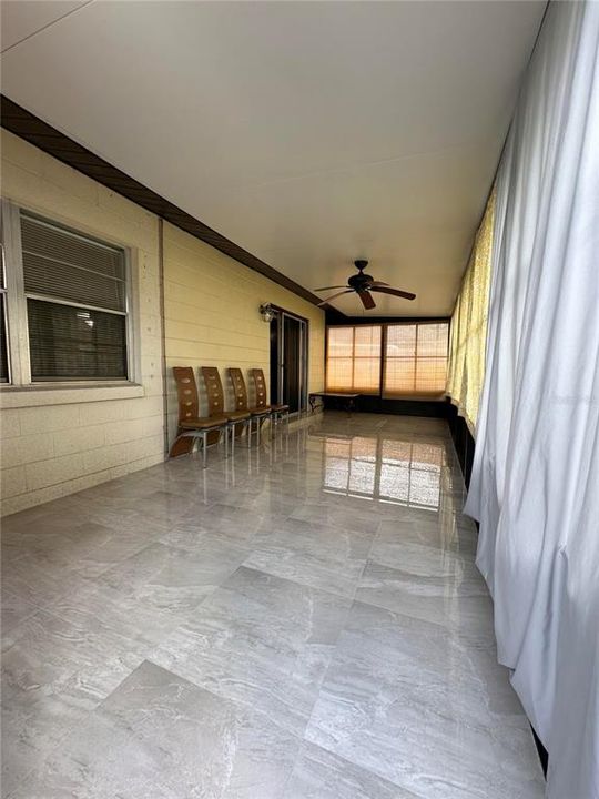 Enclosed and Tiled Patio