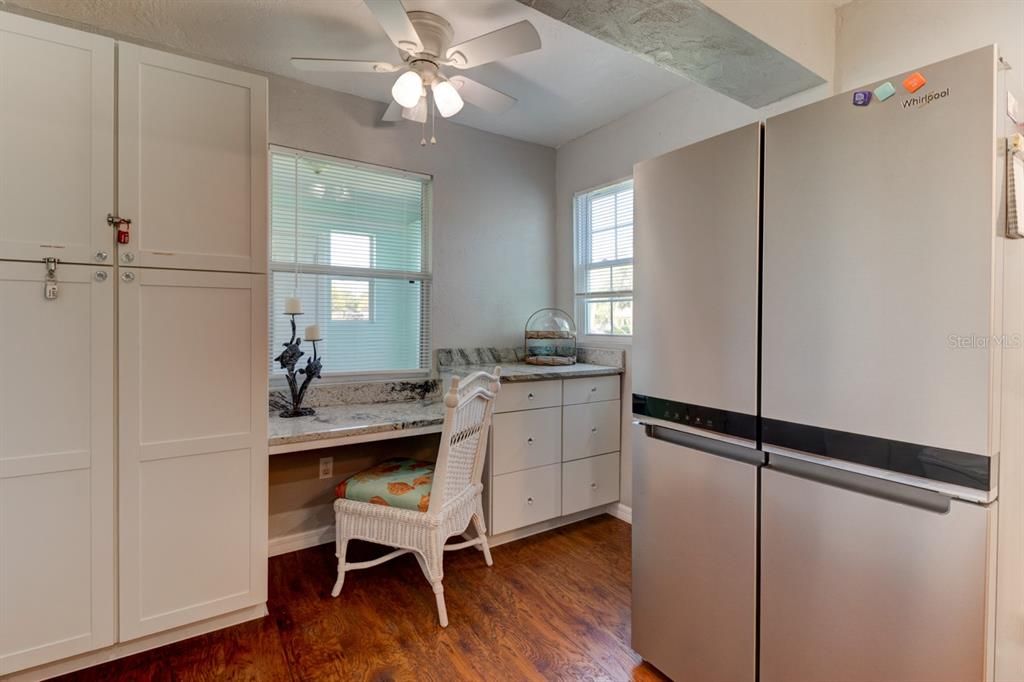 Updated kitchen with built-in desk