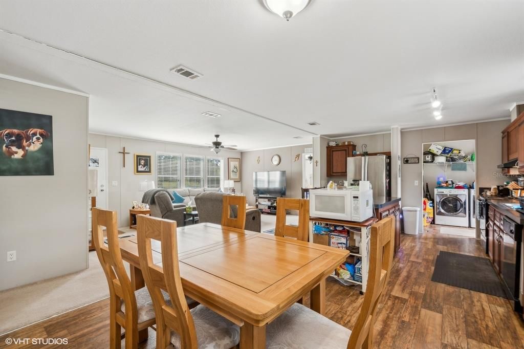 Dining Room, Living Room & Kitchen