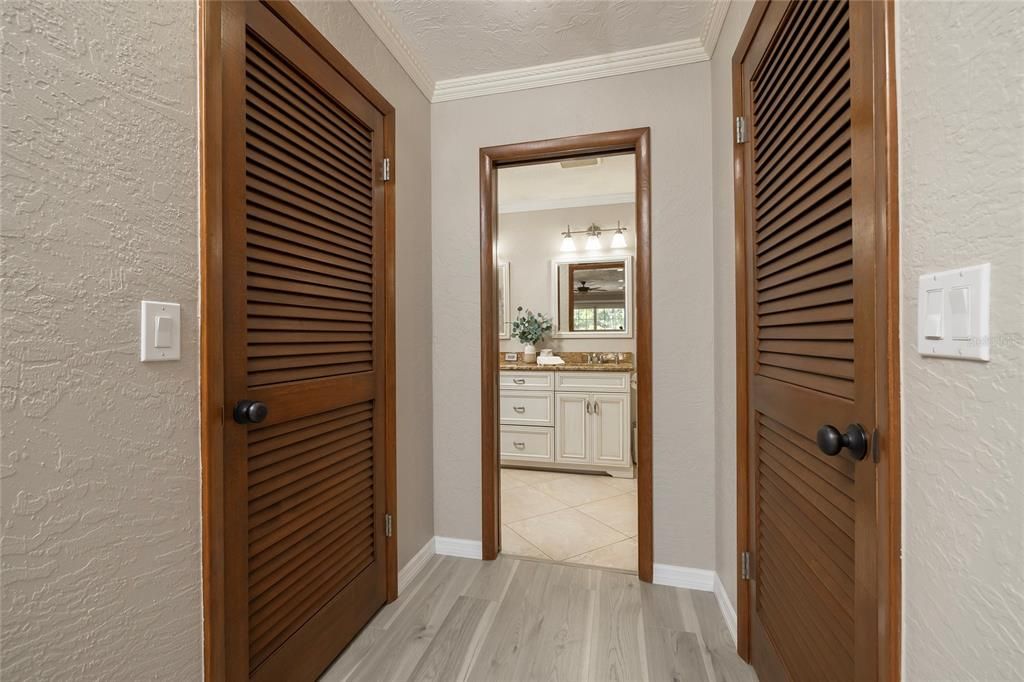 Double closets in primary suite