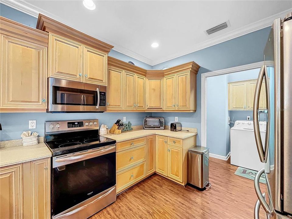 Fully equipped kitchen with stainless appliances