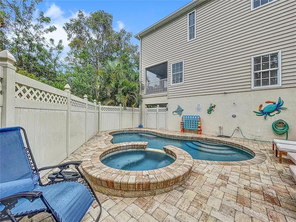 Private pool and hot tub