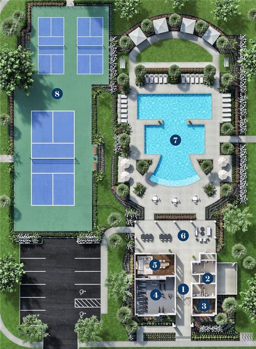 Community amenities range from a community pool, fitness center, pickleball courts, tennis court and much more!