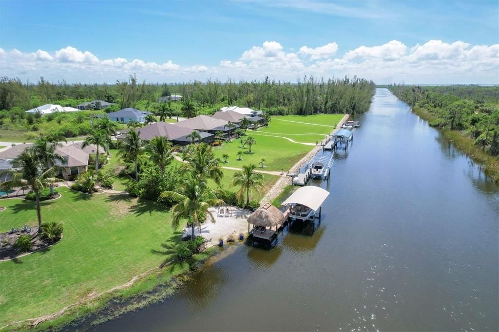 Aerial view of this stunning double lot retreat