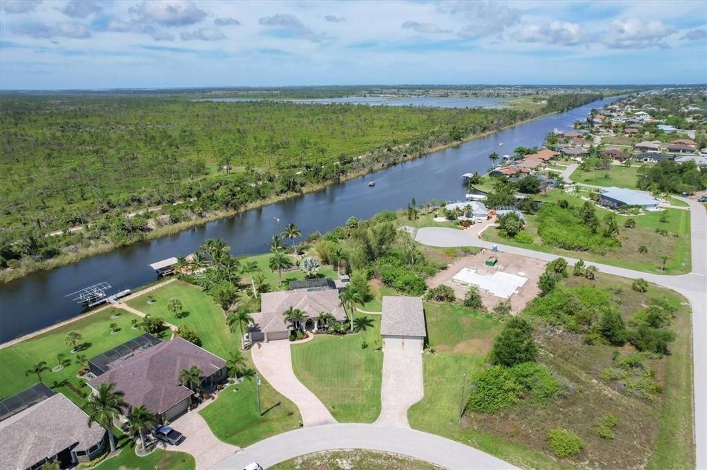 Stunning aerial perspective of an extensive double corner lot