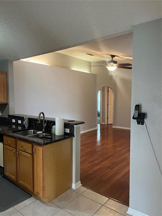 Kitchen into Family Room