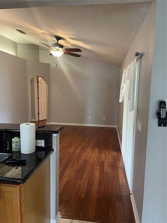 Kitchen looking into Family Room