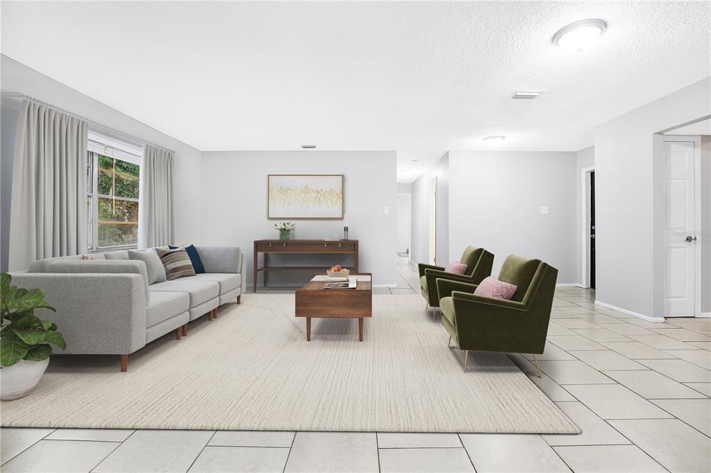 Virtually staged photo - living room