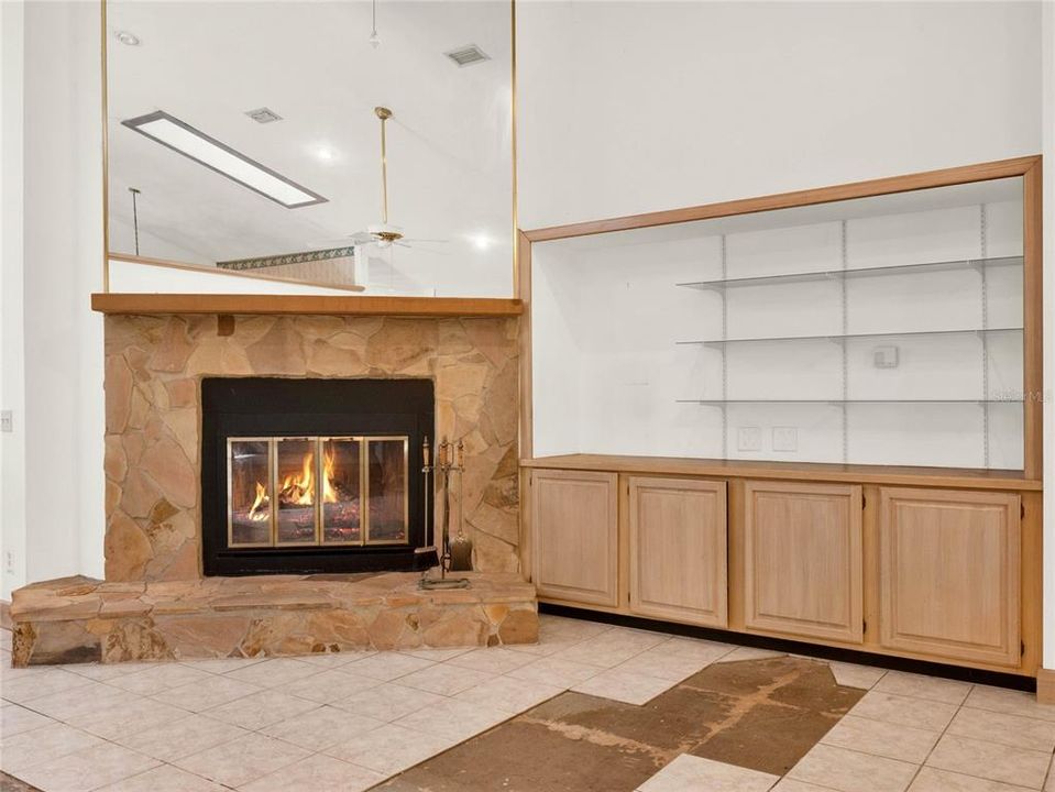 Fireplace with built-in