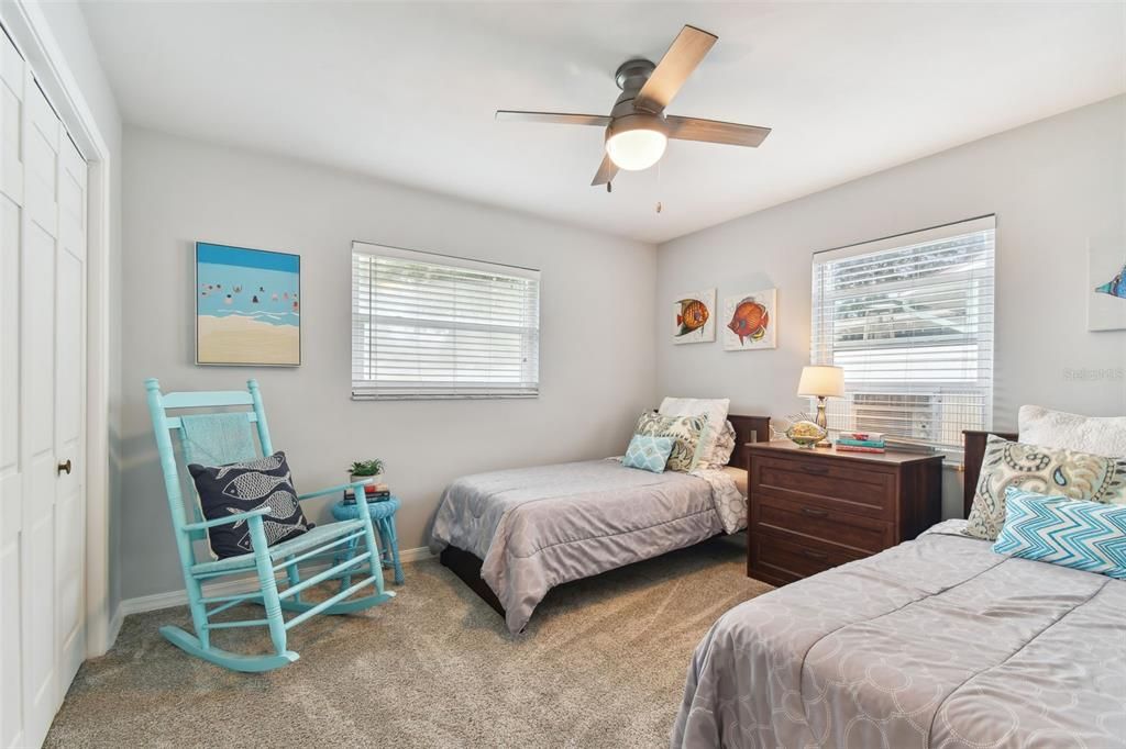 Second bedroom with views of backyard