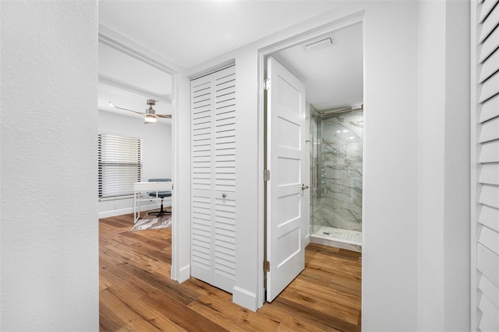 Hallway from 2nd bedroom to 2nd bathroom.