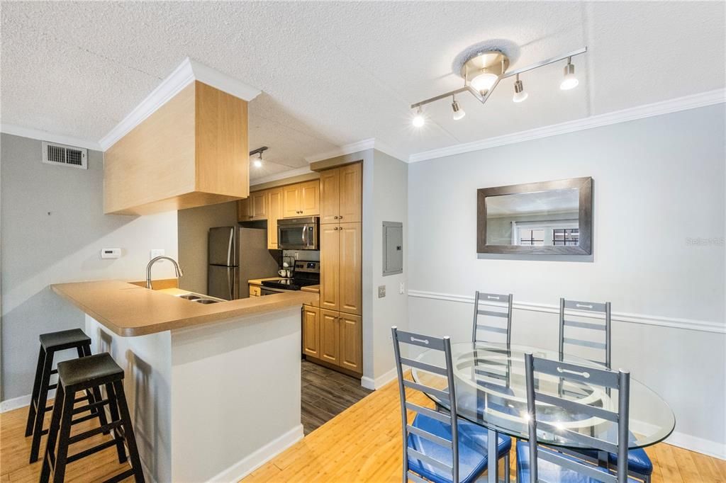 Dining area and kitchen