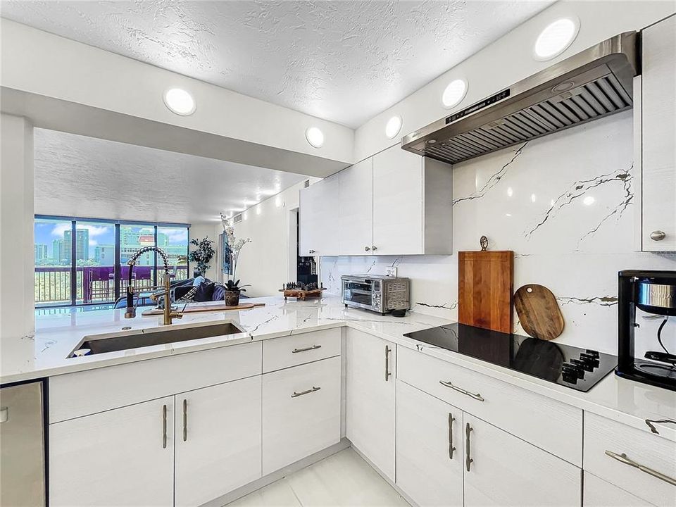 ALL NEW kitchen  with polished bronze fixtures