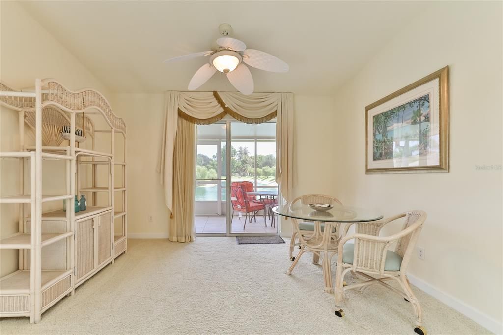 Sitting area access to screened patio