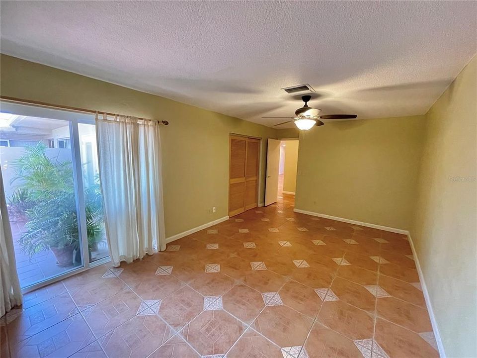 2nd Bedroom with sliders to courtyard