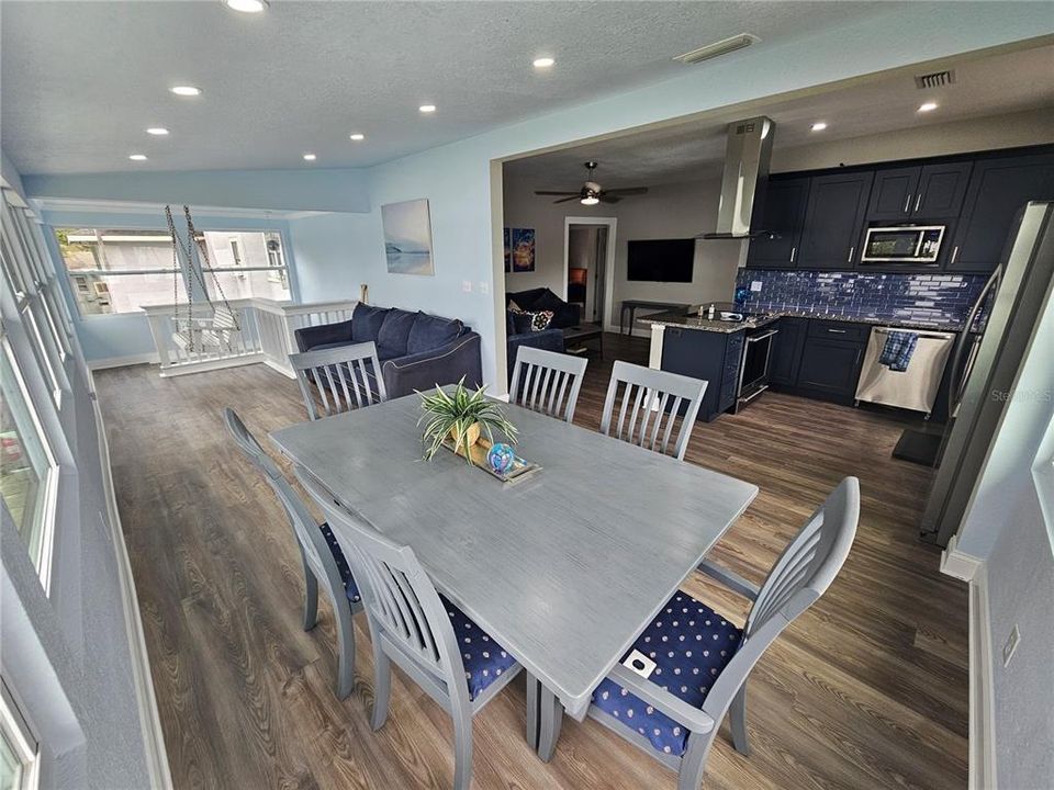 Beautiful blues in the kitchen/viewing area make this a true lake house!