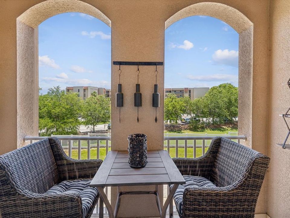 Outside sitting area off kitchen