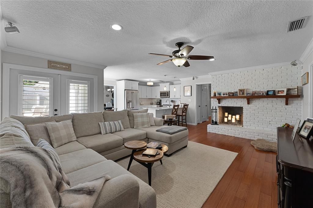 family room with access to kitchen for entertaining