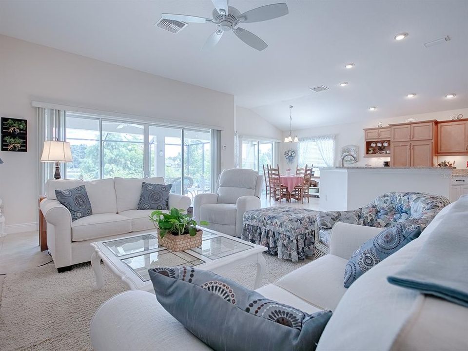 LARGE FAMILY ROOM WITH SOARING CEILINGS