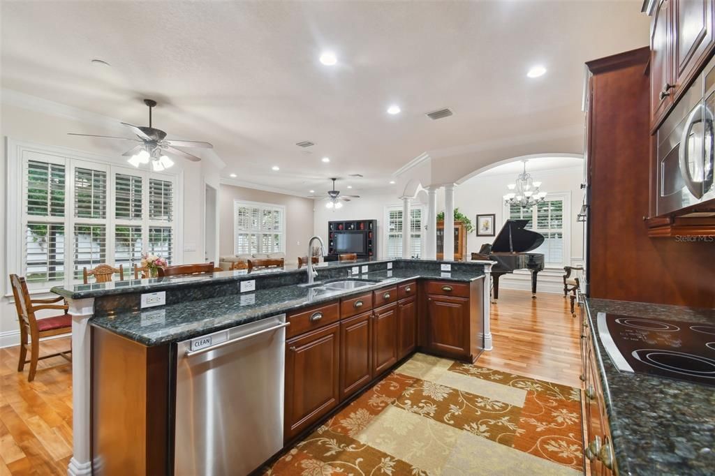 Kitchen looking at dining room