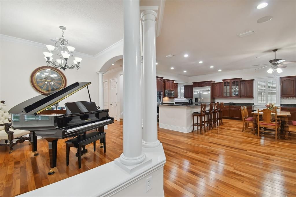 Formal living/flex space and kitchen/dining area