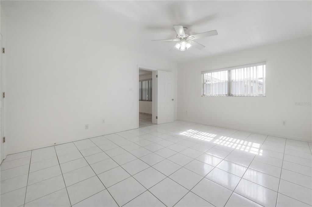 Rear family room opens up to the kitchen for ease of entertaining