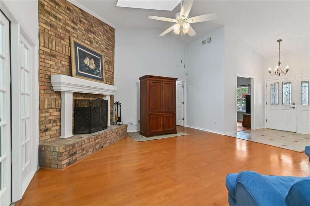 The family room looking toward the front entrance.