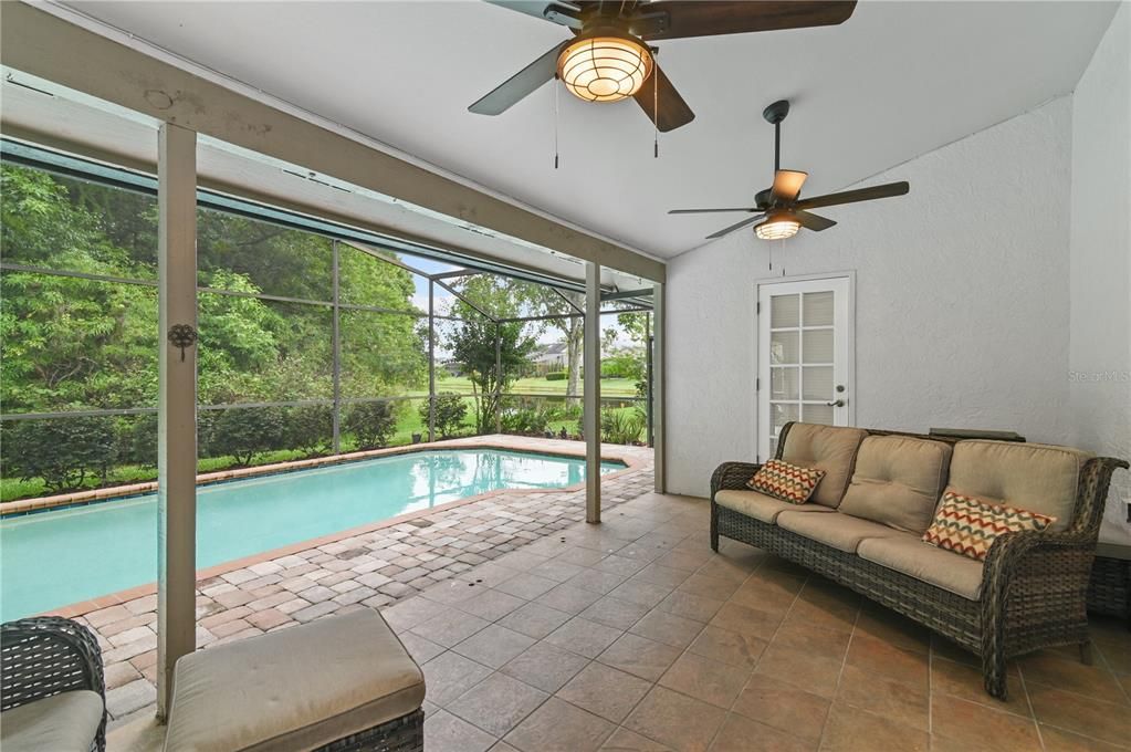 The lanai provides a place to get out of the sun but still enjoy the peaceful outdoor setting.