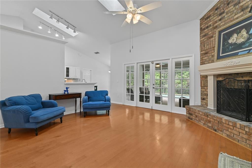 Family room looking toward the kitchen.