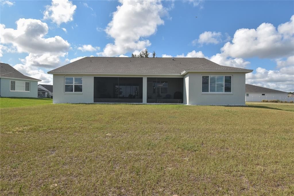 Large backyard rear of home