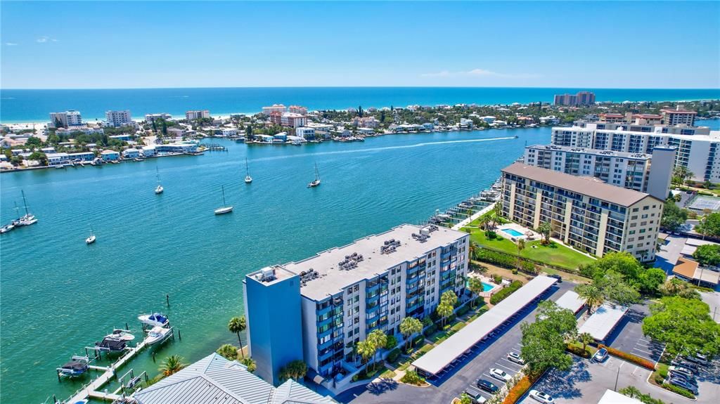 From above, you can appreciate how the condo harmoniously fits into its picturesque waterfront surroundings, offering residents a tranquil and scenic place to call home.