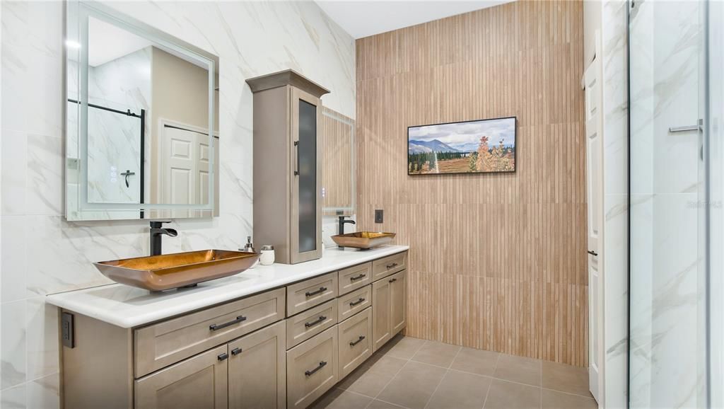 Primary Bathroom with LED Mirrors